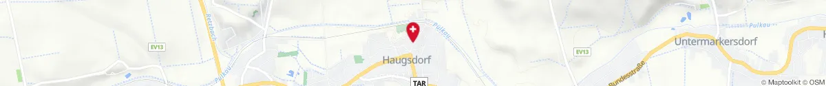 Kartendarstellung des Standorts für Hibiskus Apotheke in 2054 Haugsdorf